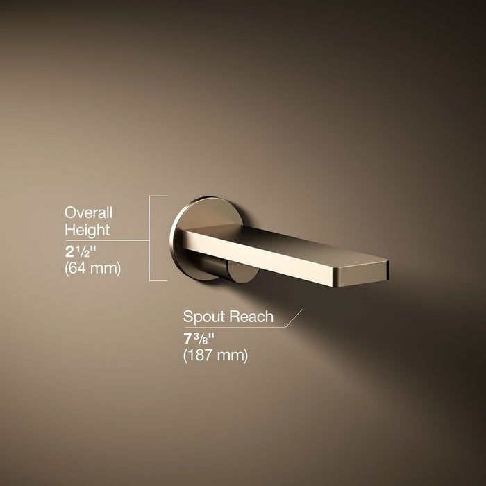 KOHLER K-73120 Composed Wall-mount bath spout, vibrant brushed bronze - view 4
