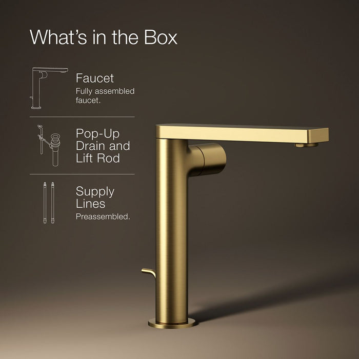Kohler Composed Tall single-handle bathroom sink faucet with Cylindrical handle, 1.2 gpm