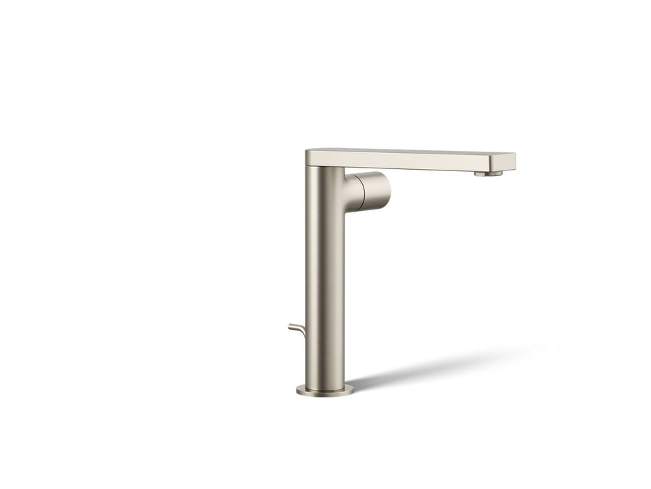 KOHLER K-73159-7 Composed Tall single-handle bathroom sink faucet with Cylindrical handle, 1.2 gpm, vibrant brushed nickel