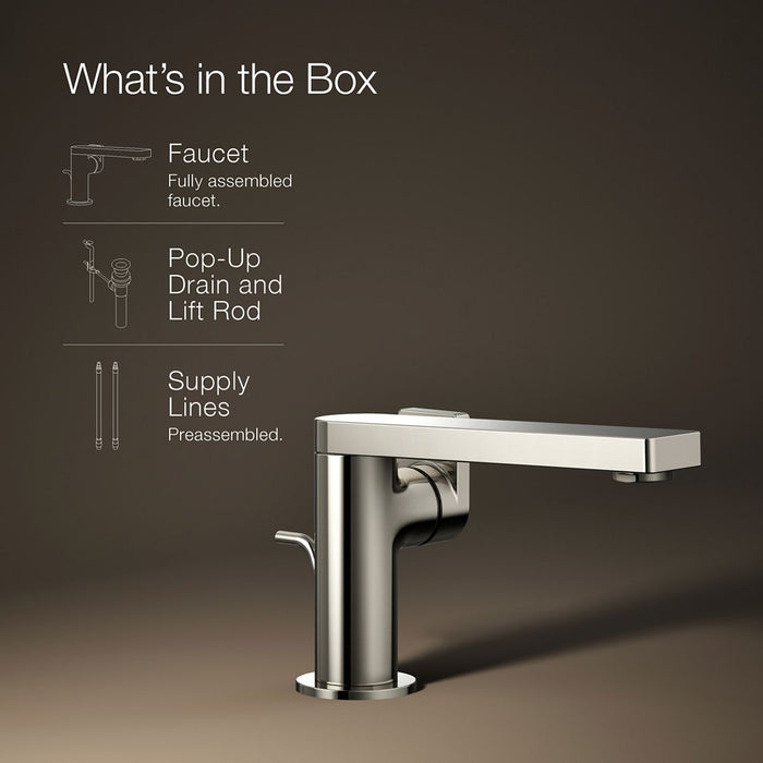 KOHLER K-73167-4 Composed Single-handle bathroom sink faucet with Lever handle, 1.2 gpm, vibrant polished nickel - view 5