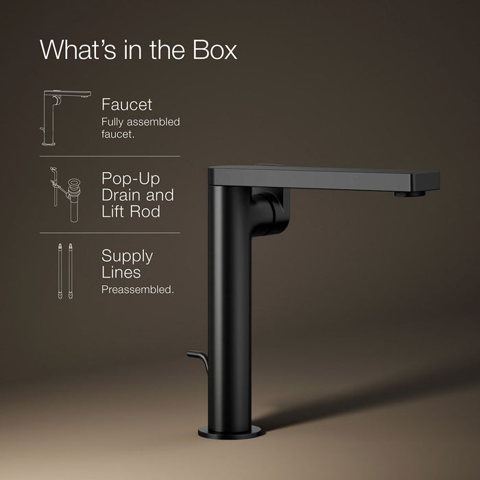 KOHLER K-73168-4 Composed Tall single-handle bathroom sink faucet with Lever handle, 1.2 gpm