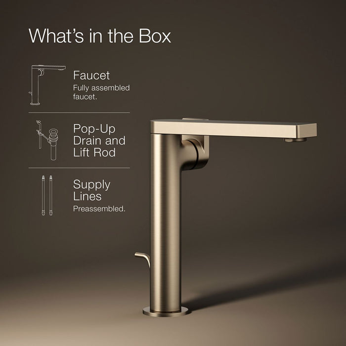 KOHLER K-73168-4 Composed Tall single-handle bathroom sink faucet with Lever handle, 1.2 gpm