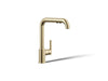 KOHLER Purist Pull-out kitchen sink faucet with three-function sprayhead