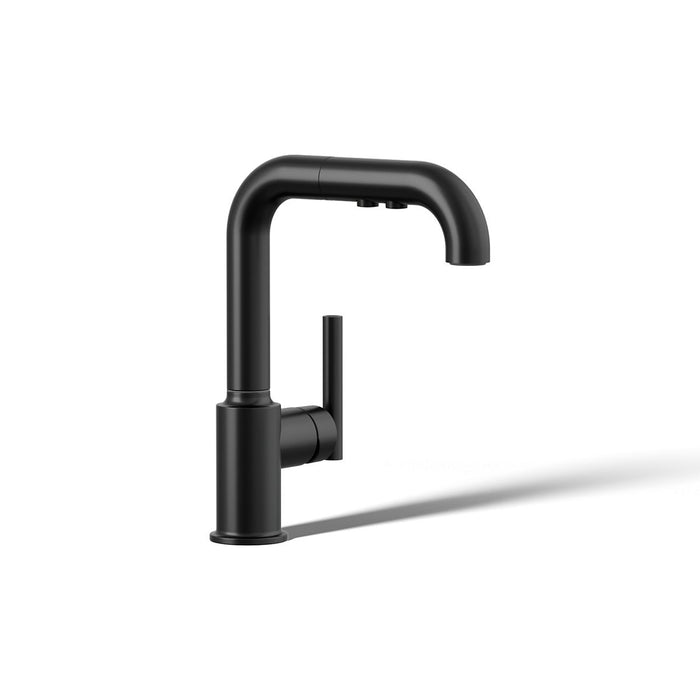 KOHLER K-7506 Purist Pull-out kitchen sink faucet with three-function sprayhead