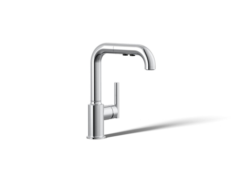 KOHLER K-7506 Purist Pull-out kitchen sink faucet with three-function sprayhead