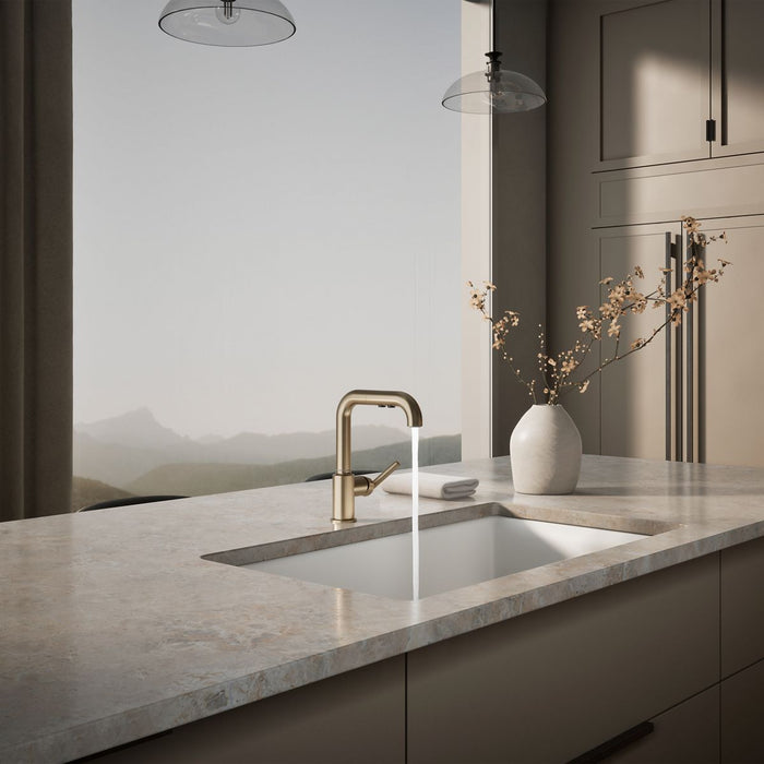 KOHLER K-7506 Purist Pull-out kitchen sink faucet with three-function sprayhead