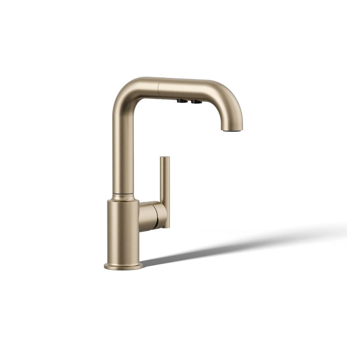 KOHLER K-7506 Purist Pull-out kitchen sink faucet with three-function sprayhead