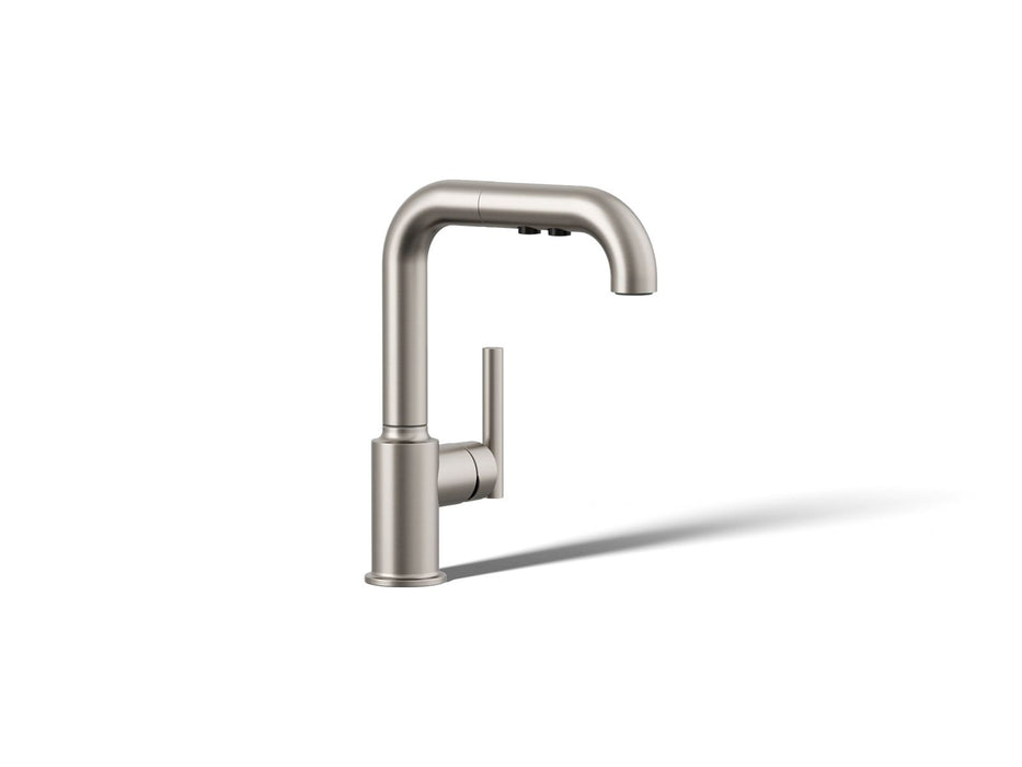 KOHLER K-7506 Purist Pull-out kitchen sink faucet with three-function sprayhead