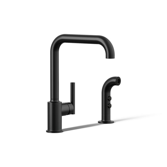 KOHLER K-7508 Purist Single-handle kitchen sink faucet with side sprayer