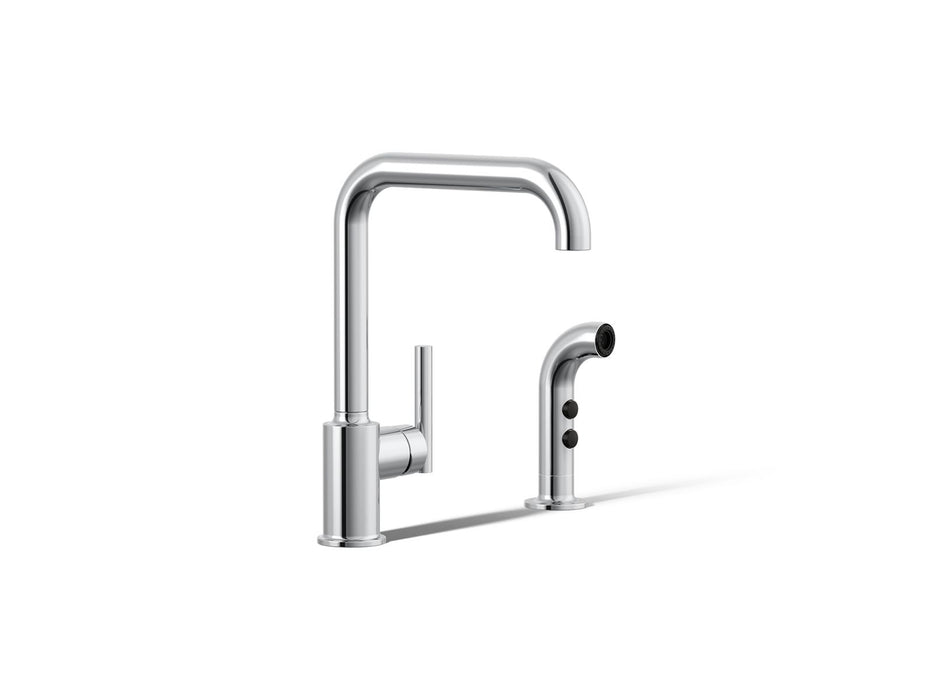 KOHLER K-7508 Purist Single-handle kitchen sink faucet with side sprayer