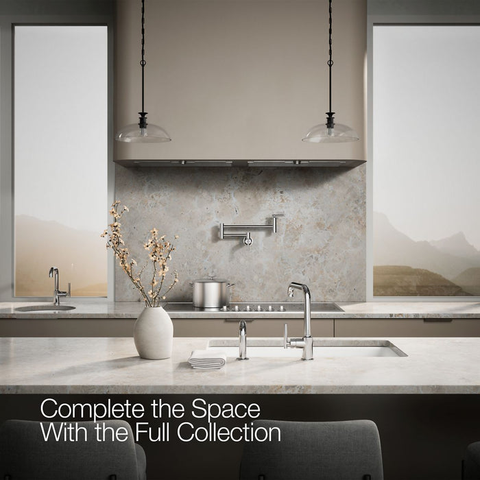 KOHLER K-7508 Purist Single-handle kitchen sink faucet with side sprayer