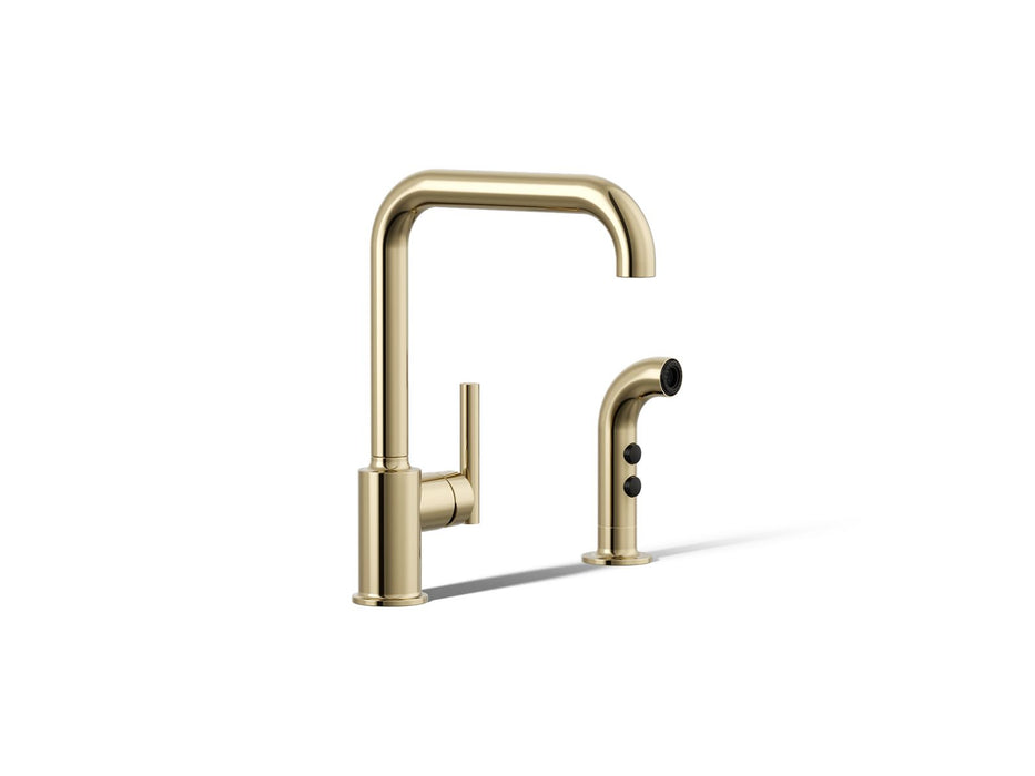KOHLER Purist Single-handle kitchen sink faucet with side sprayer