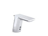 Kohler Geometric Touchless single-hole lavatory faucet with Insight sensor technology and temperature mixer, HES-powered, less drain, 0.35 gpm