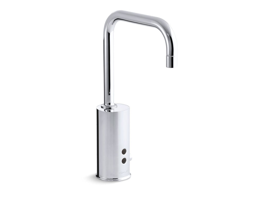 KOHLER Gooseneck Widespread commercial lavatory faucet with sculpted lever handles, metal drain, red/blue indexing and vandal-resistant aerator