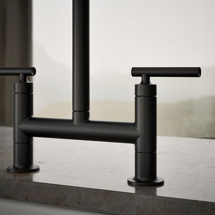 Kohler Purist Two-hole bridge kitchen sink faucet