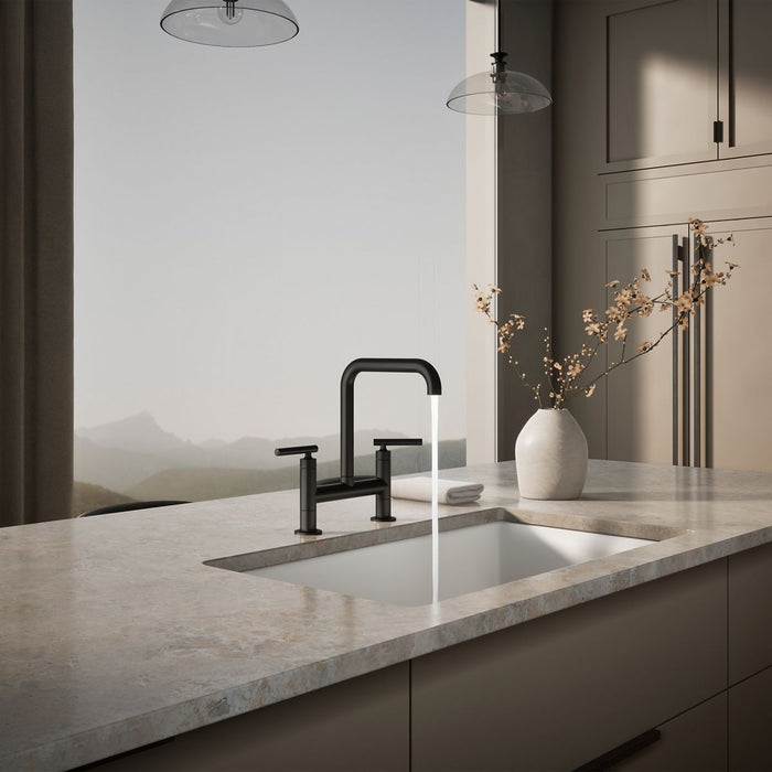Kohler Purist Two-hole bridge kitchen sink faucet