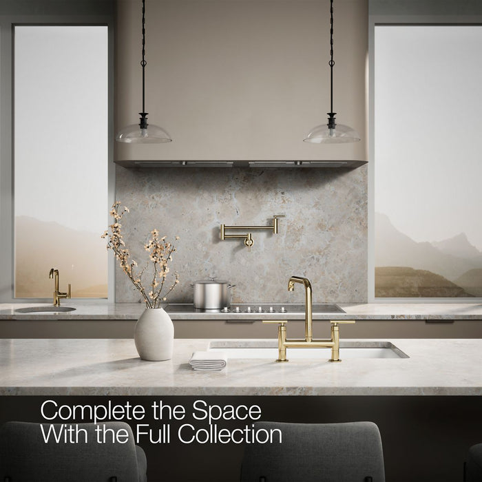 Kohler Purist Two-hole bridge kitchen sink faucet