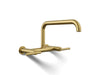 KOHLER K-7549-4 Purist Two-hole wall-mount bridge kitchen sink faucet