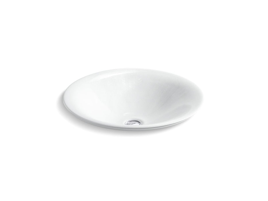 KOHLER K-75748-HD1 Sartorial 17-1/2" round drop-in bathroom sink, no overflow