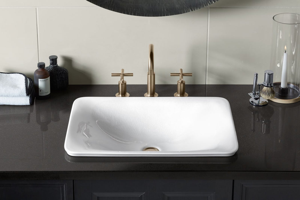KOHLER K-75749-HD1 Sartorial 21" rectangular drop-in bathroom sink, no overflow