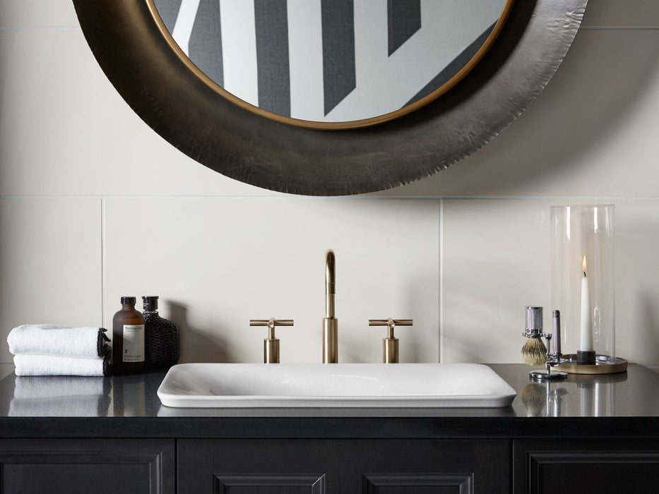 KOHLER K-75749-HD1 Sartorial 21" rectangular drop-in bathroom sink, no overflow