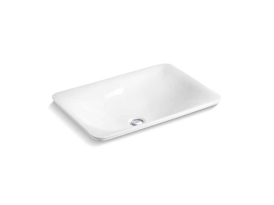 Kohler Sartorial 21" rectangular drop-in bathroom sink, no overflow