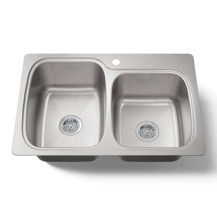 KOHLER KOHLER K-75791-1 Verse 33" top-/undermount double-bowl kitchen sink