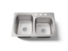 Kohler Verse 33" top-/undermount double-bowl kitchen sink