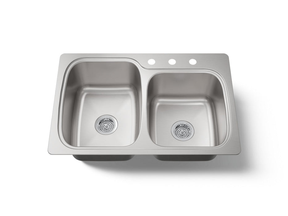 Kohler Verse 33" top-/undermount double-bowl kitchen sink
