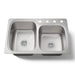 KOHLER K-75791-4 Verse 33" top-/undermount double-bowl kitchen sink, stainless steel - view 3