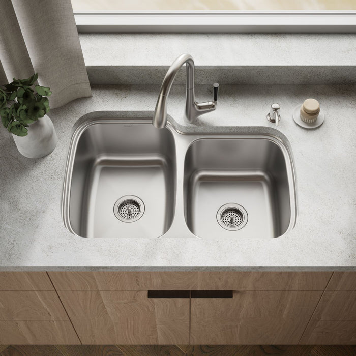 KOHLER K-75791-2PC All-In-One 33" top-/undermount double-bowl kitchen sink