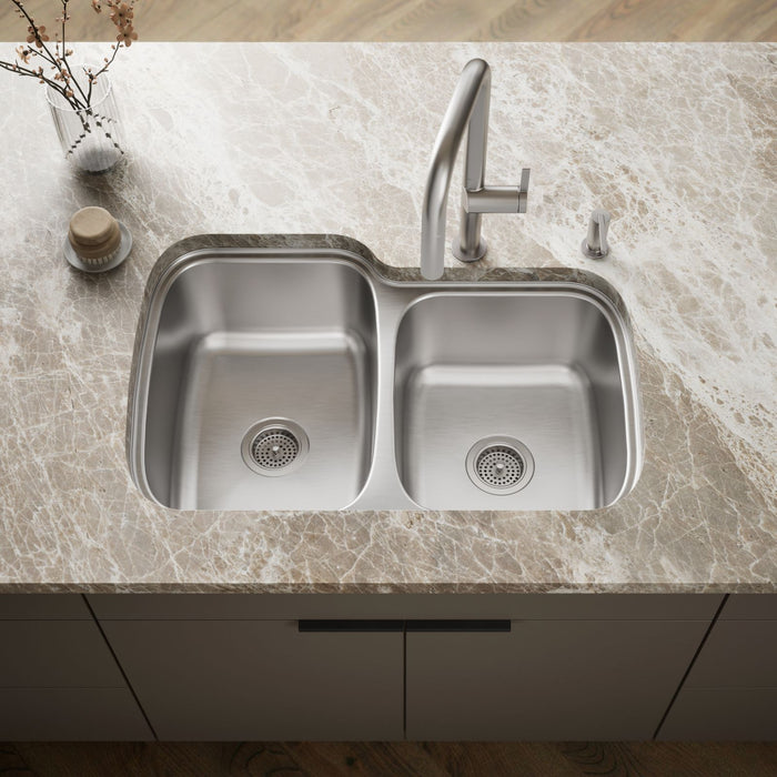 KOHLER K-75791-4 Verse 33" top-/undermount double-bowl kitchen sink