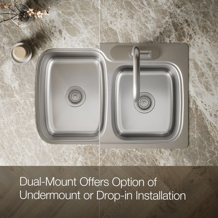 KOHLER K-75791-3 Verse 33" top-/undermount double-bowl kitchen sink