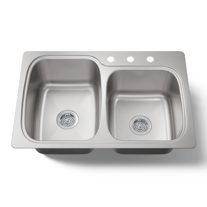 KOHLER K-75791-3 Verse 33" top-/undermount double-bowl kitchen sink