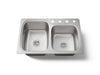 KOHLER K-75791-4 Verse 33" top-/undermount double-bowl kitchen sink