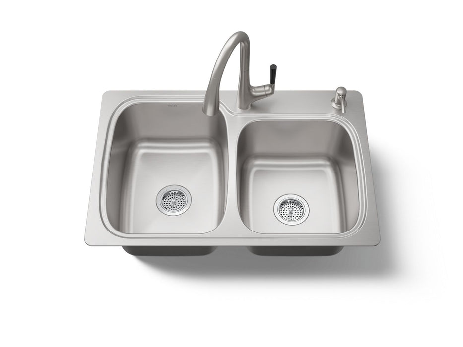KOHLER K-75791-2PC All-In-One 33" top-/undermount double-bowl kitchen sink