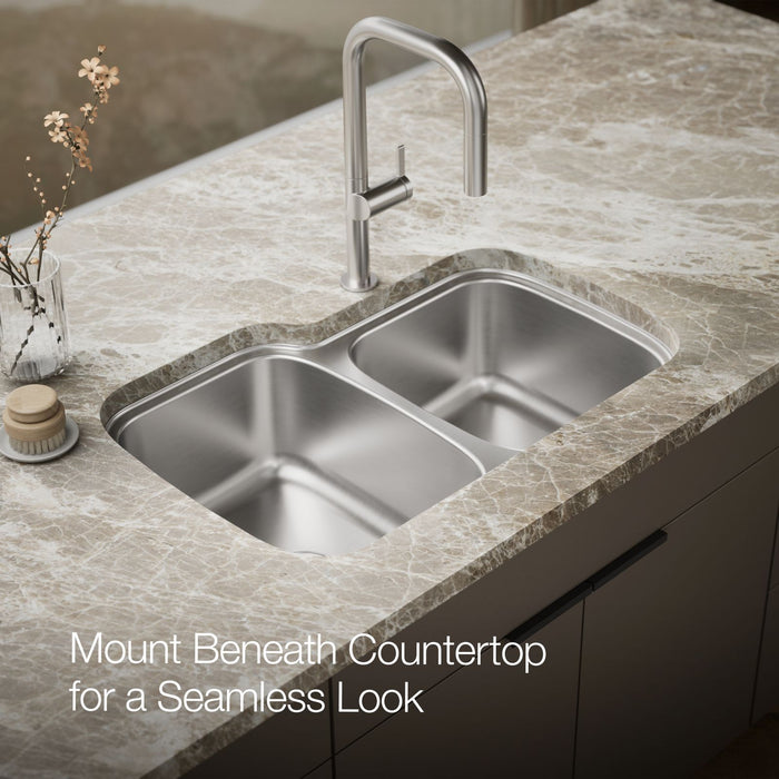 KOHLER K-75791-3 Verse 33" top-/undermount double-bowl kitchen sink