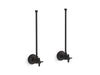KOHLER K-7605-P Pair 3/8" NPT angle supplies with stop, cross handle and annealed vertical tube