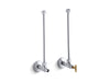 KOHLER K-7608 Pair 1/2" NPT angle supplies with loose-key stop and annealed vertical tube, polished chrome