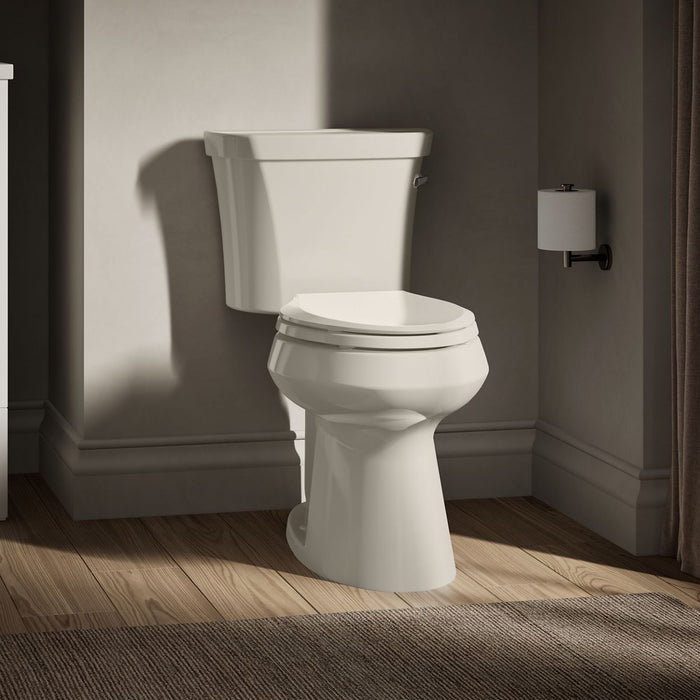 KOHLER K-76301-RA Highline Two-piece elongated toilet with concealed trapway, 1.28 gpf - Biscuit