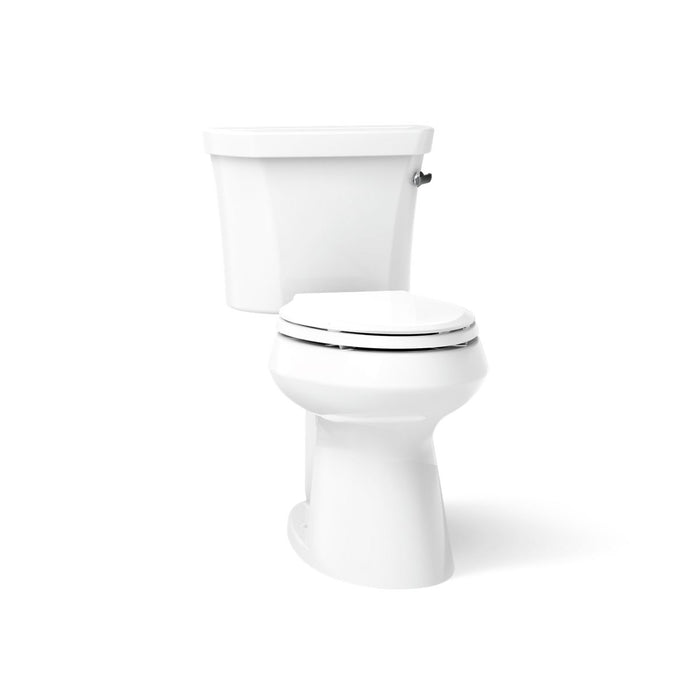 KOHLER K-76301-RA Highline Two-piece elongated toilet with concealed trapway, 1.28 gpf - White