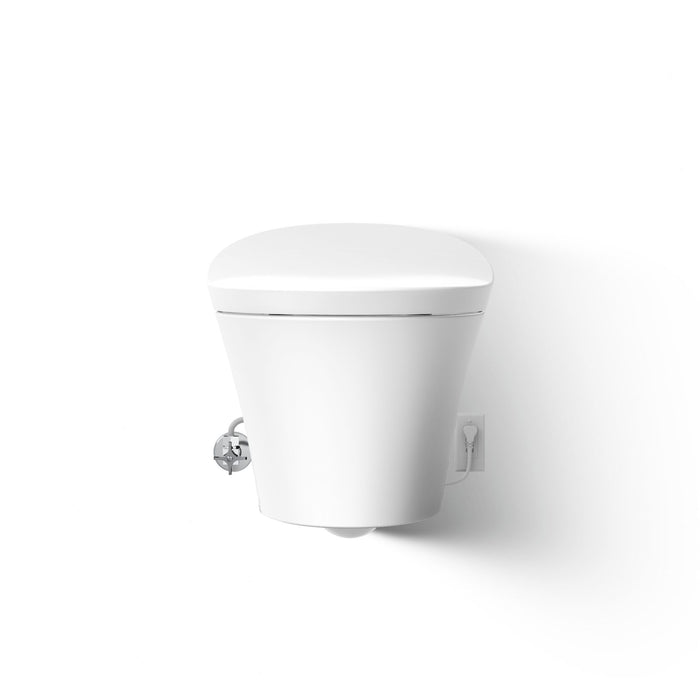 KOHLER K-76395 Veil Wall-hung Compact Elongated Smart Toilet Bowl, Dual-flush