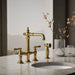 Kohler Artifacts Three-hole bridge bar sink faucet with side sprayer