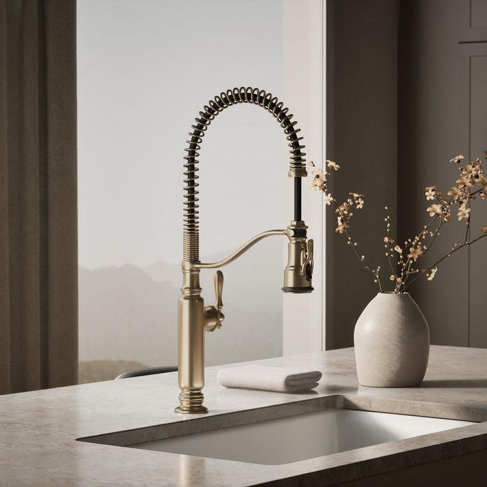 KOHLER K-77515 Tournant Semi-professional kitchen sink faucet with three-function sprayhead