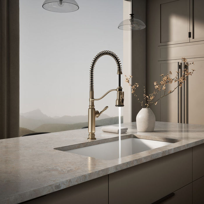 KOHLER K-77515 Tournant Semi-professional kitchen sink faucet with three-function sprayhead