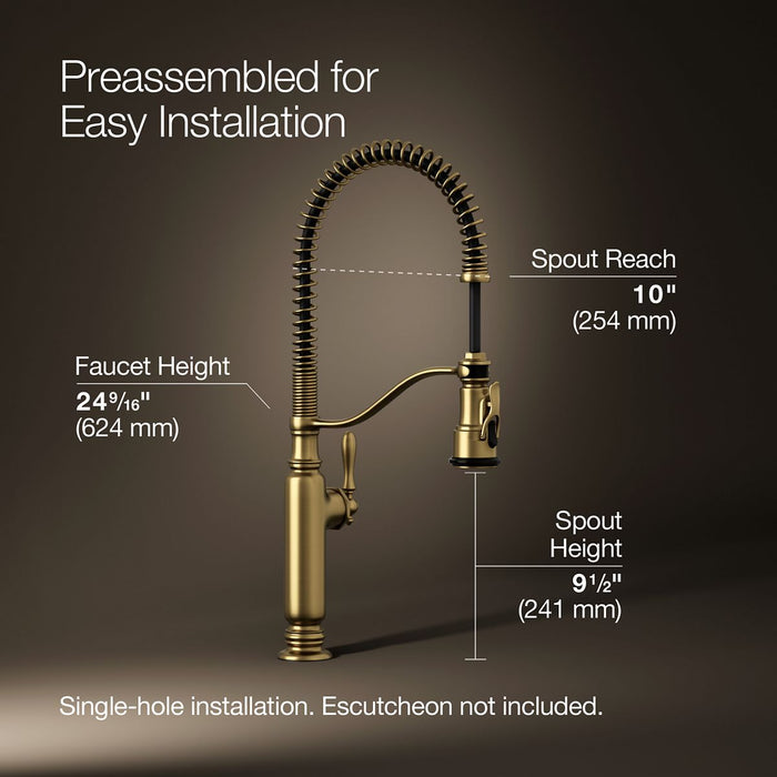 KOHLER Tournant Semi-professional kitchen sink faucet with three-function sprayhead