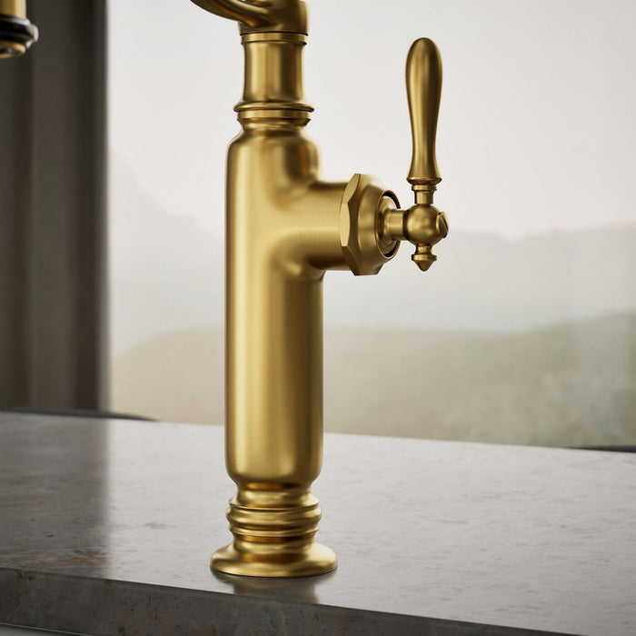 KOHLER Tournant Semi-professional kitchen sink faucet with three-function sprayhead