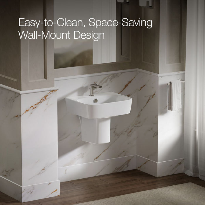 KOHLER K-77768-1 ModernLife 21-3/4" rectangular wall-mount bathroom sink, white - view 4