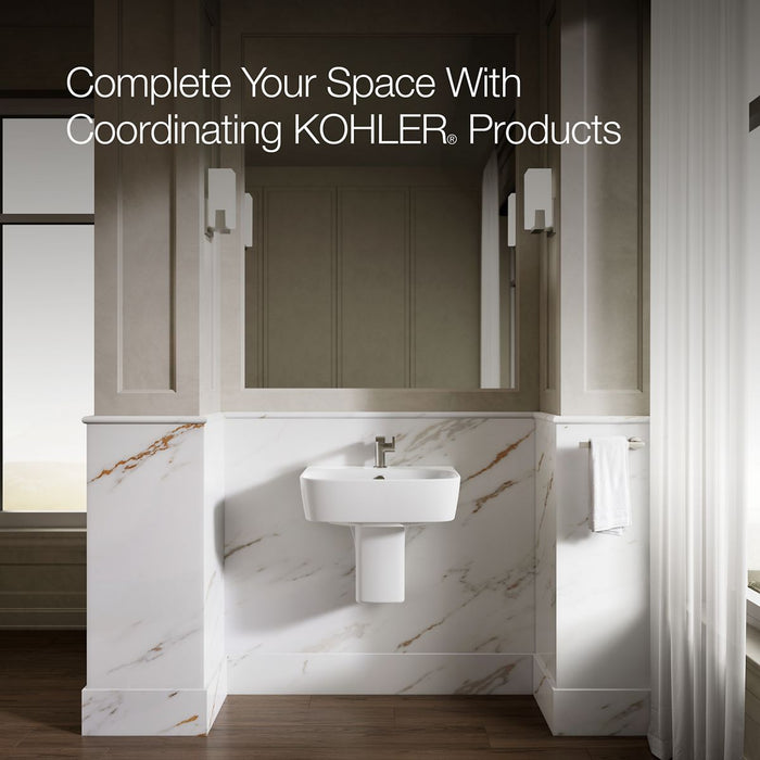 KOHLER K-77768-1 ModernLife 21-3/4" rectangular wall-mount bathroom sink, white - view 5