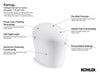 KOHLER K-77780 Karing One-piece Elongated Smart Toilet, 1.08 GPF